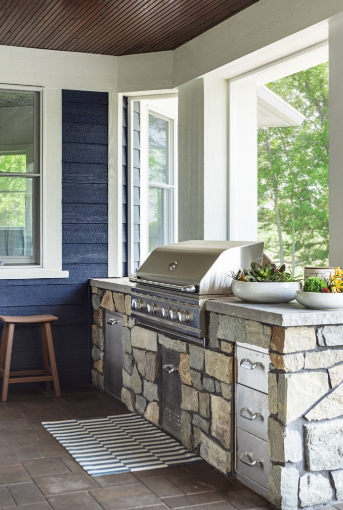 Under a deck is a great place for a sheltered outdoor kitchen.
