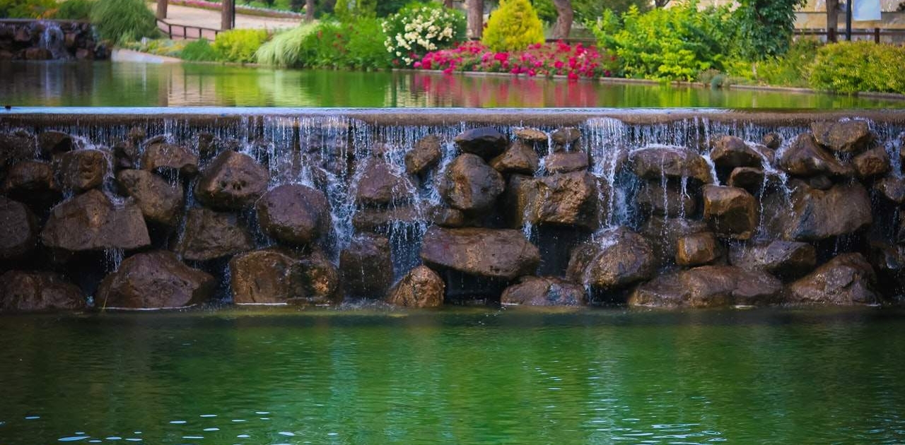 waterfall with rocks