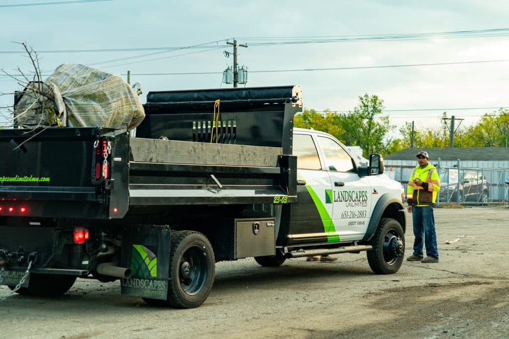 Commercial landscaping truck