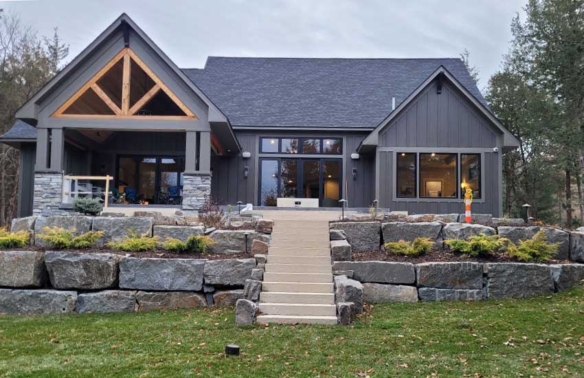 Granite retaining wall installation Minnesota