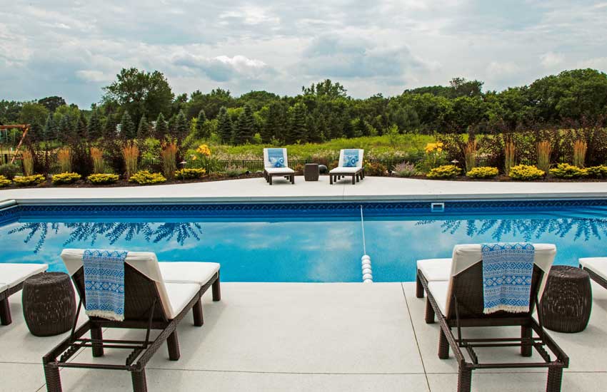 Stamped concrete pool deck Minnesota