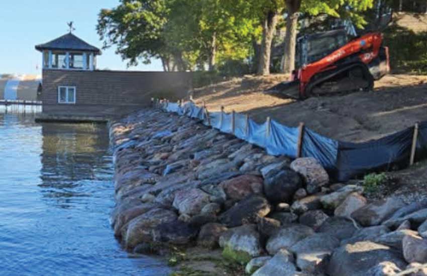 Professional shoreline restoration by Landscapes Unlimited
