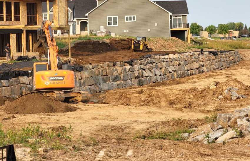 Commercial retaining wall project