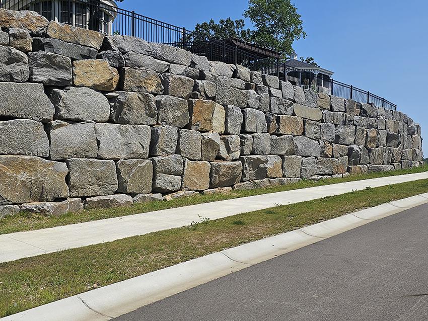 Commercial granite retaining wall Minnesota