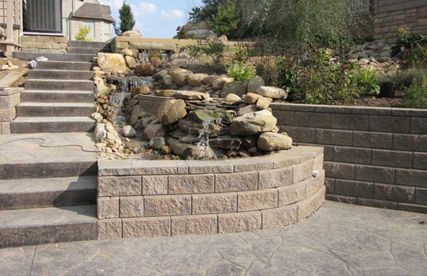 Concrete block wall construction