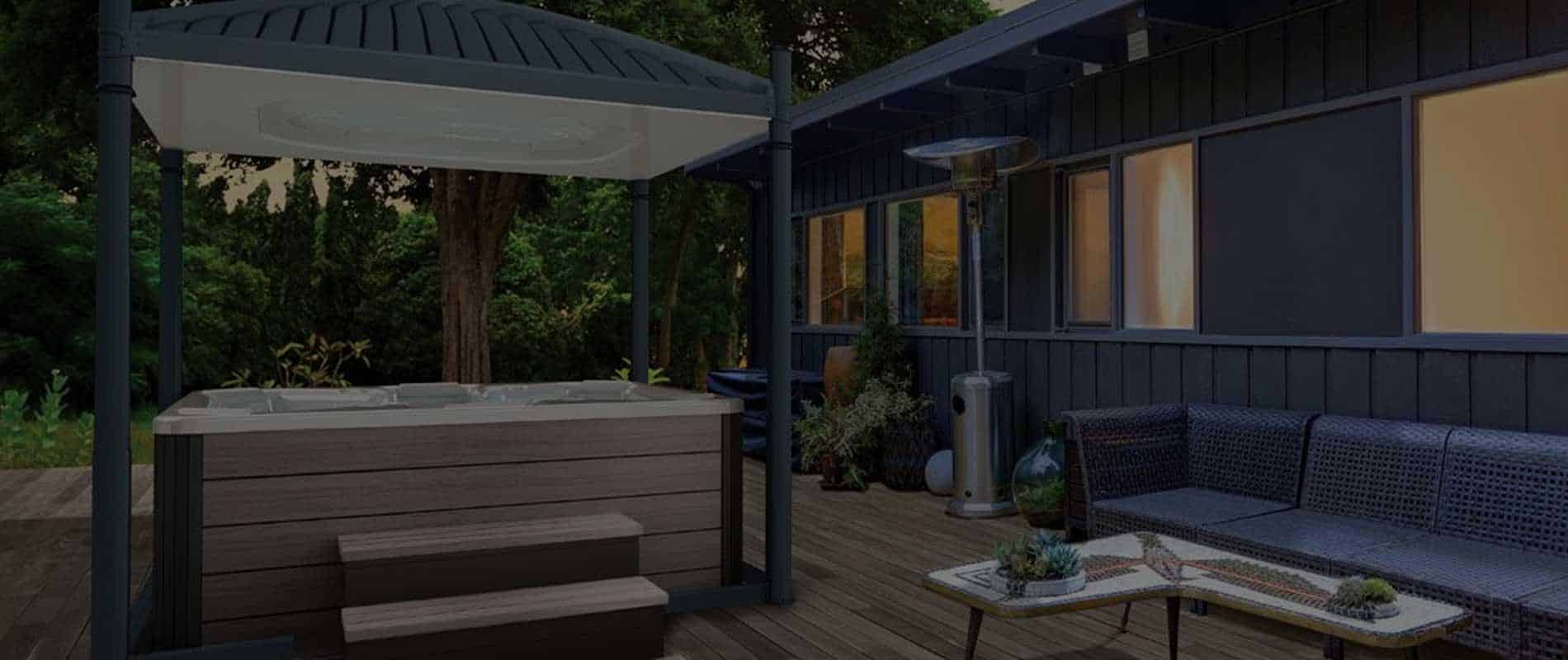 Custom hot tub deck with gazebo by Landscapes Unlimited in Minnesota