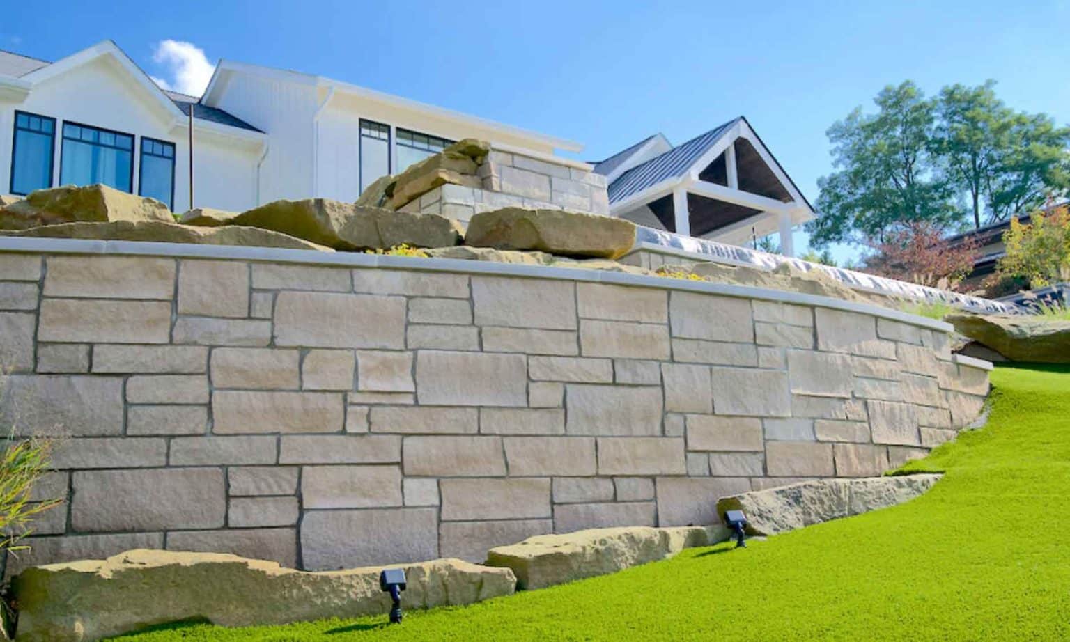 Limestone wall construction detail Minnesota